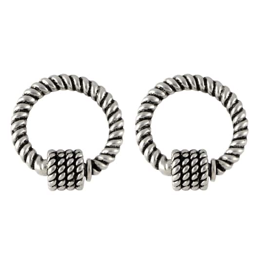23mm Rhodium Twist Clasp Charm Connectors, 2ct. by Bead Landing™